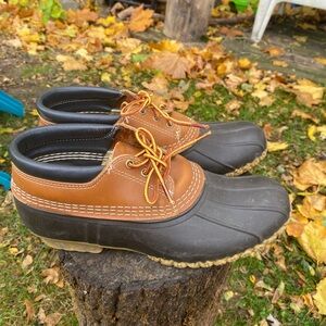 LL BEAN BOOTS DUCK TAN ANKLE MENS 8